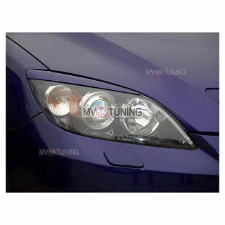 Реснички на фары var№1 короткие Mazda 3 HB (2004-2009) + УСТАНОВОЧНЫЙ КОМПЛЕКТ