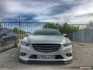 Комплект обвеса Lite Style для Mazda 6 / Atenza GJ (2012 - 2018), Клыки пер + зад, пороги, сплиттер