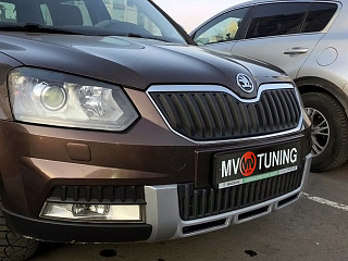 Верхний зимний экран Skoda Yeti Outdoor (2013 - 2018) ТЕКСТУРНЫЙ ПЛАСТИК