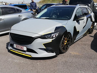 Комплект обвеса для рестайлинга Mazda 6 / Atenza GJ (2015 - 2018) FL Комплект обвеса SkyActiv для Mazda 6 / Atenza GJ (2012 - 2018) Клыки пер + зад, пороги, спойлер вставка в передние клыки.