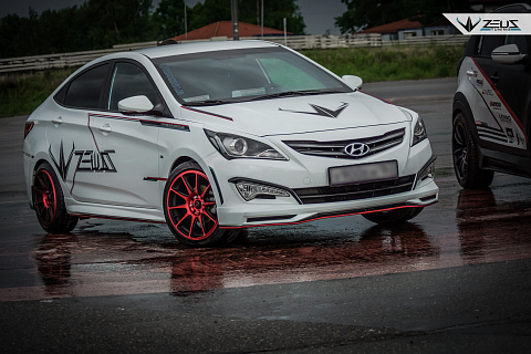 Юбка переднего бампера ZEUS Hyundai Solaris (2014-2016)