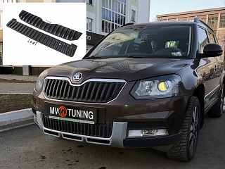 Нижний зимний экран Skoda Yeti Outdoor (2013 - 2018) ТЕКСТУРНЫЙ ПЛАСТИК