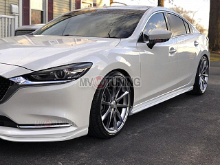 Боковые-сплиттеры (пороги) к-т Mazda 6 / Atenza GJ и GL (2012 - 2023) + УСТАНОВОЧНЫЙ КОМПЛЕКТ