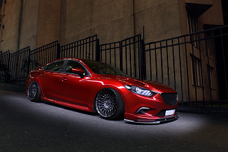 Комплект обвеса Lite Style для Mazda 6 / Atenza GJ (2012 - 2018), Клыки пер + зад, пороги, сплиттер